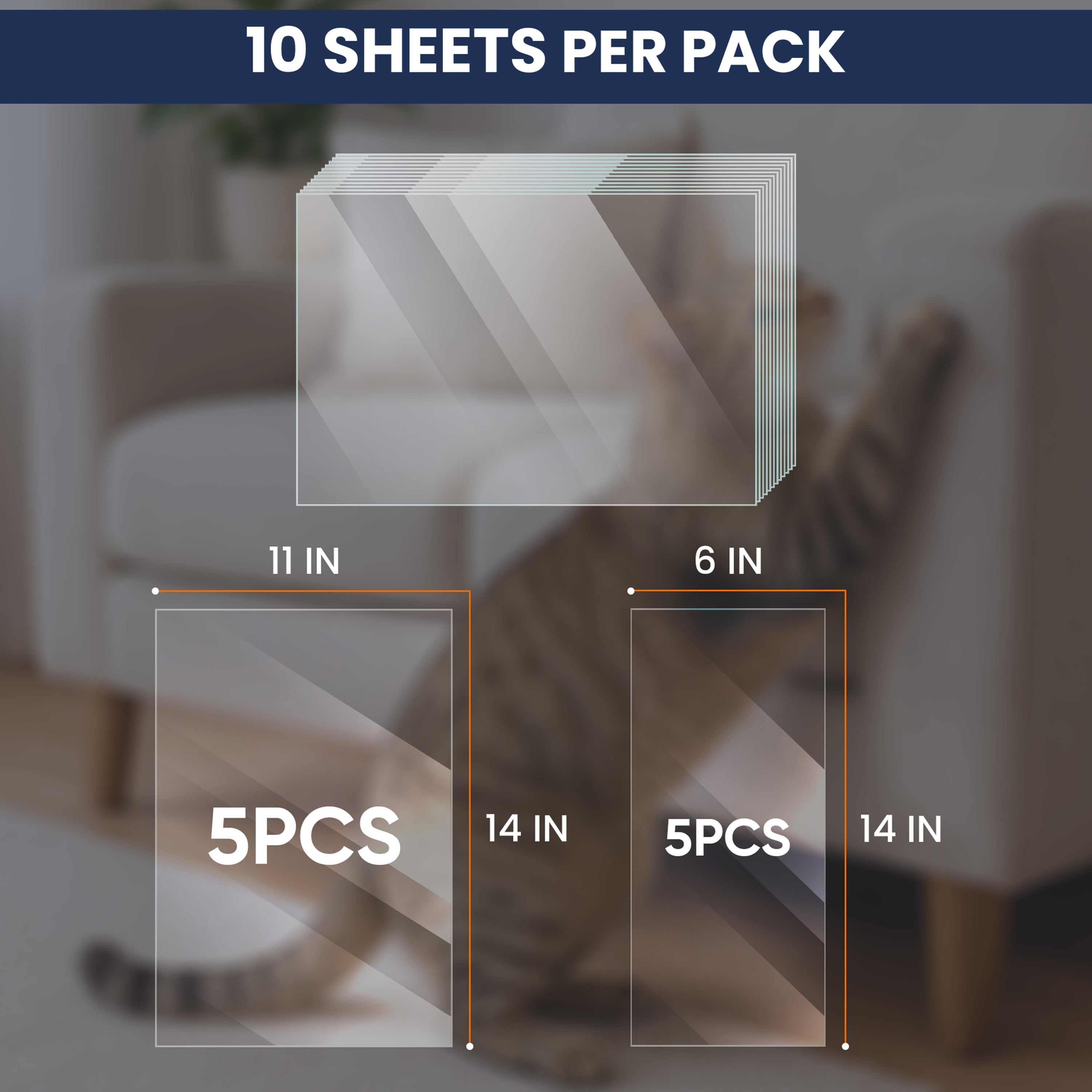 Cat Couch Protector – 10 Pack Clear Scratch Guards for Furniture & Walls
